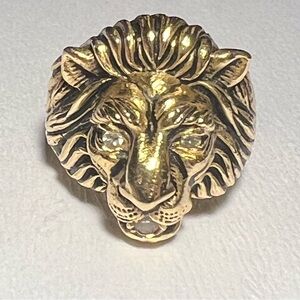 Vintage Trubrite Lion Head 14K Gold Ring